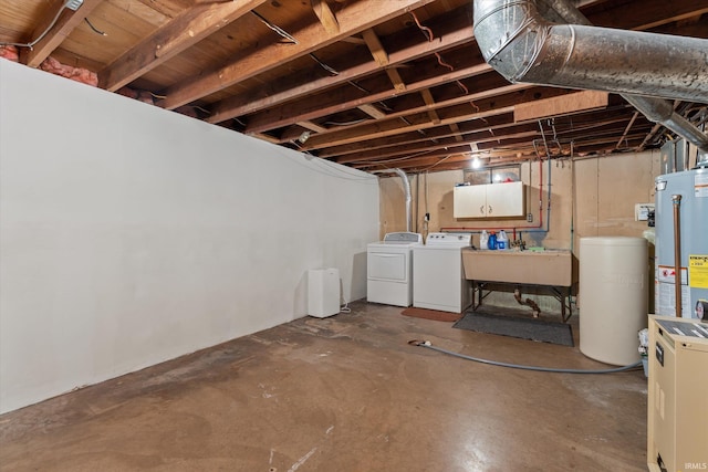 115 N Varsity Dr, South Bend, IN 46615 - unfinished below grade area with washing machine and dryer, water heater, and a water softener