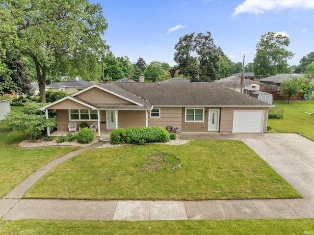 115 N Varsity Dr, South Bend, IN 46615 - view of front facade with a porch, an attached garage, a front yard, driveway, and a shingled roof