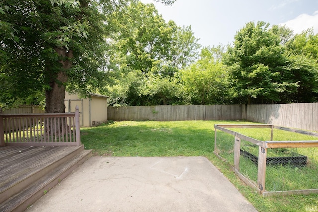 3030 Jamestown Cir, Lafayette, IN 47909 - fenced backyard featuring a patio and a storage shed