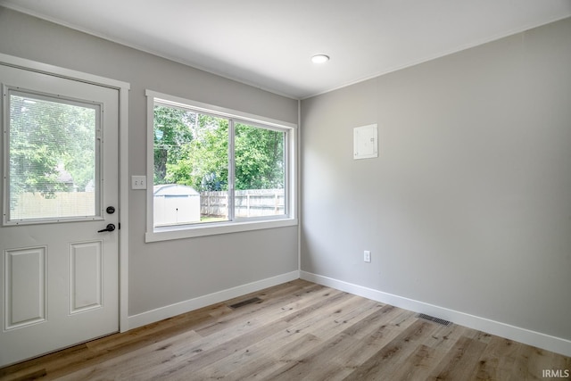 1004 Shenandoah Dr, Lafayette, IN 47905 - doorway featuring baseboards and light wood finished floors