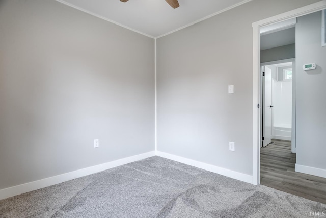 1004 Shenandoah Dr, Lafayette, IN 47905 - empty room with ceiling fan, crown molding, and carpet flooring