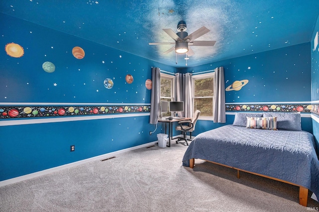 51790 Sulkey Ct, Granger, IN 46530 - carpeted bedroom with baseboards and ceiling fan