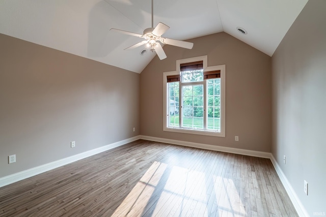 3328 Tarrant Springs Trl, Fort Wayne, IN 46804 - unfurnished room with lofted ceiling, wood finished floors, and ceiling fan