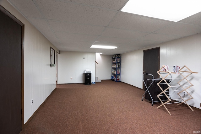 3506 Mark Ct, Lafayette, IN 47905 - finished basement with a paneled ceiling and carpet flooring