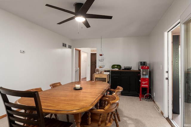 3506 Mark Ct, Lafayette, IN 47905 - dining space with light colored carpet and ceiling fan