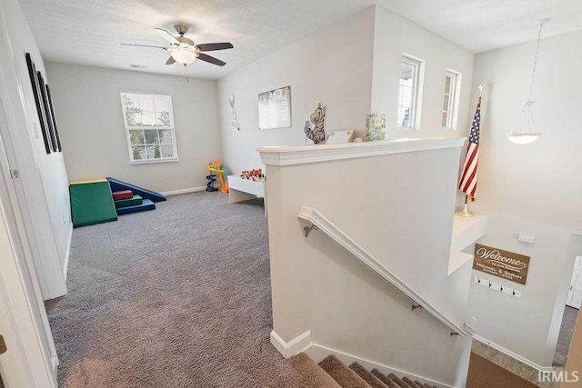 938 Sand Walk Ln, Kokomo, IN 46902 - game room featuring carpet floors and ceiling fan