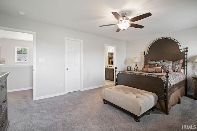 938 Sand Walk Ln, Kokomo, IN 46902 - carpeted bedroom featuring ceiling fan and ensuite bathroom