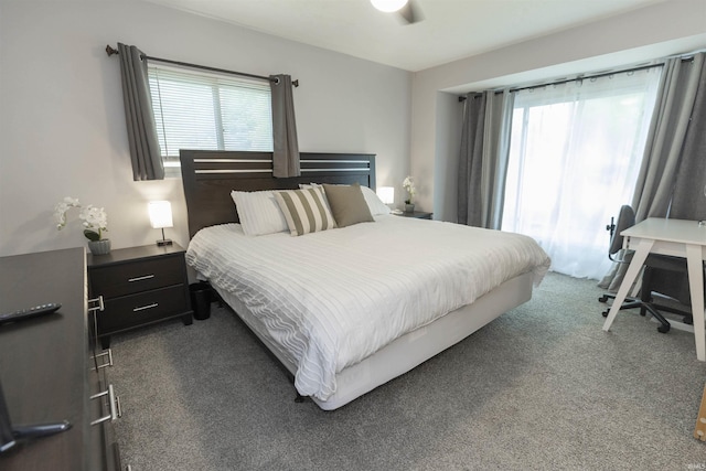 3623 Rexford Dr, South Bend, IN 46615 - bedroom featuring dark carpet, multiple windows, and a desk