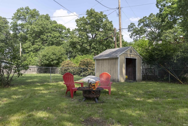 3623 Rexford Dr, South Bend, IN 46615 - fenced backyard featuring a shed and a fire pit
