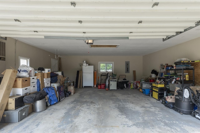 3623 Rexford Dr, South Bend, IN 46615 - garage with freestanding refrigerator and electric panel