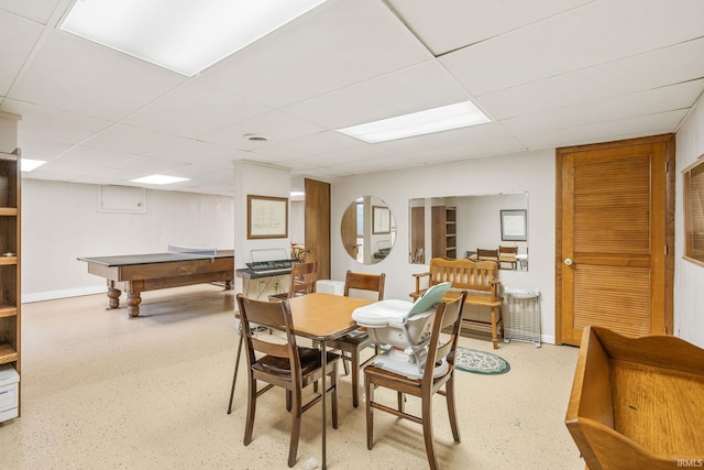 106 River Cove Ln, North Manchester, IN 46962 - dining area with a drop ceiling and billiards table