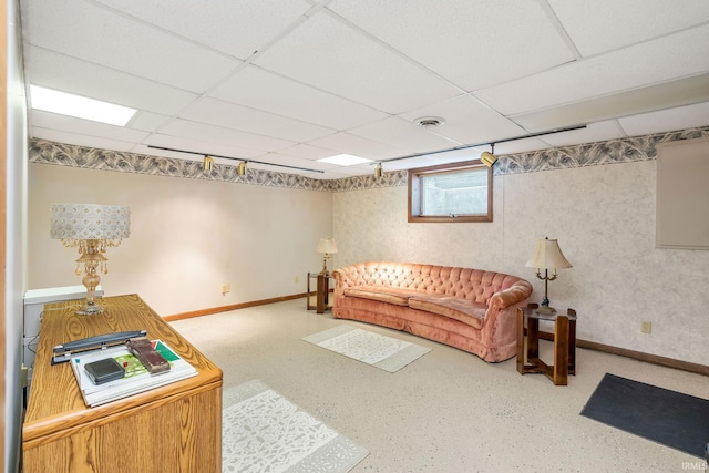 106 River Cove Ln, North Manchester, IN 46962 - living room featuring a paneled ceiling