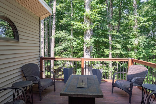 5549 S Tammany Ct, Bloomington, IN 47401 - deck featuring outdoor dining area