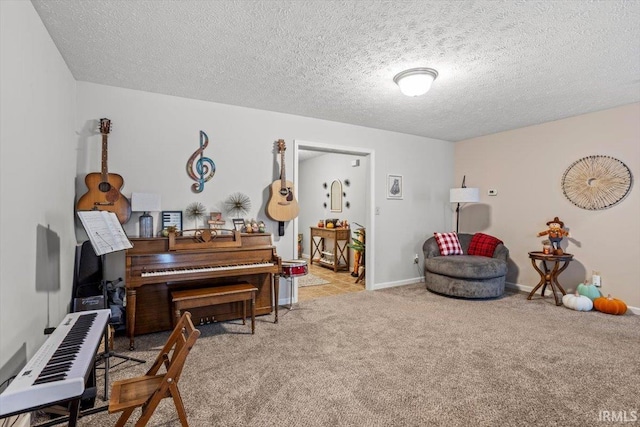 4103 Stergen Dr, Lafayette, IN 47909 - sitting room featuring carpet flooring and a textured ceiling