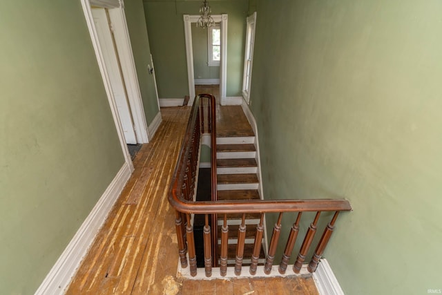 302 C St, Laporte, IN 46350 - stairway featuring baseboards and wood finished floors