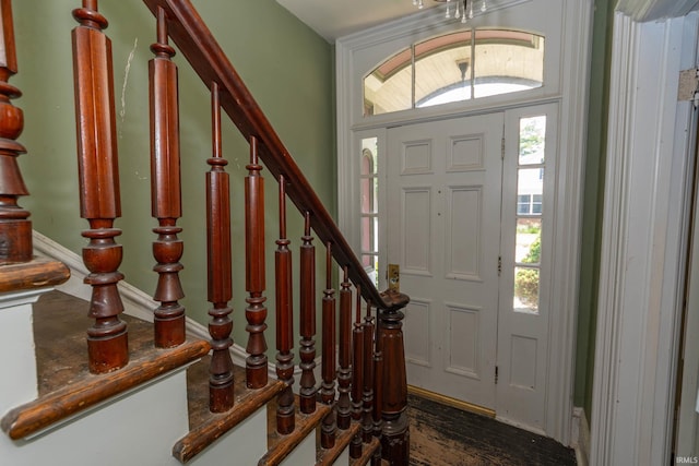 302 C St, Laporte, IN 46350 - entryway with stairs and wood finished floors