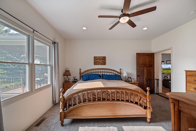 502 N Jefferson Ave, Fowler, IN 47944 - carpeted bedroom featuring recessed lighting and ceiling fan