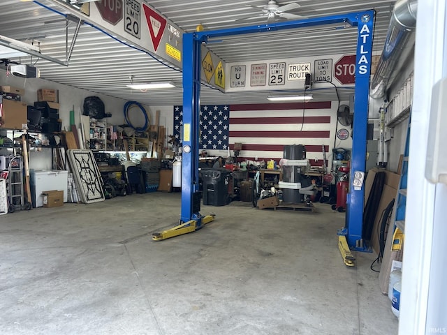 502 N Jefferson Ave, Fowler, IN 47944 - garage featuring a workshop area