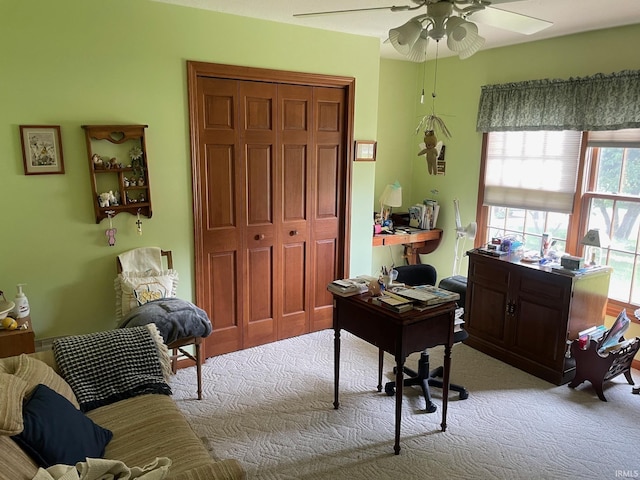 12344 Diamond Dr, Plymouth, IN 46563 - office featuring carpet flooring and ceiling fan