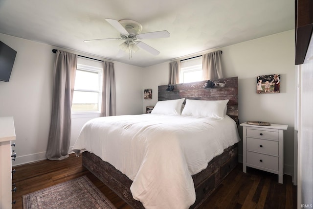 5157 N County Rd 850 W, Mulberry, IN 46058 - bedroom with wood finished floors, multiple windows, and a ceiling fan