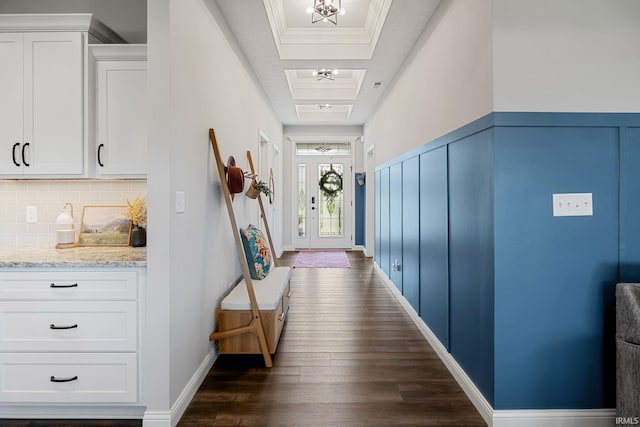 4831 Leeward Ln, Lafayette, IN 47909 - doorway featuring dark wood finished floors and a raised ceiling