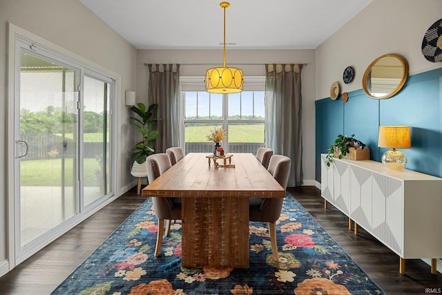 4831 Leeward Ln, Lafayette, IN 47909 - dining area with dark wood-style flooring