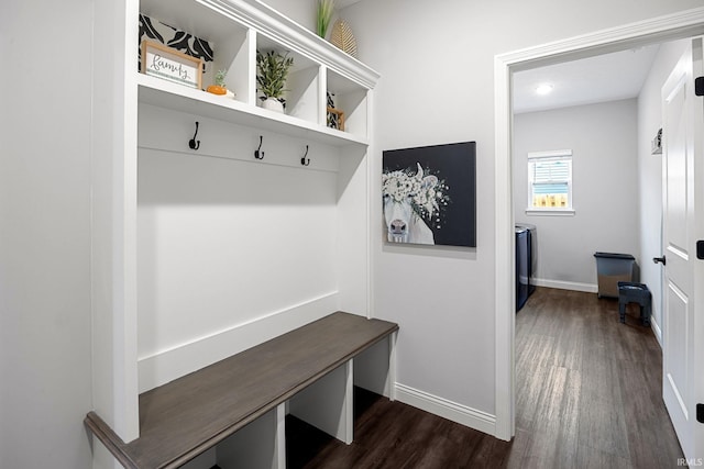 4831 Leeward Ln, Lafayette, IN 47909 - mudroom featuring dark wood-style flooring and baseboards