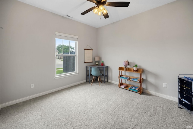 4831 Leeward Ln, Lafayette, IN 47909 - recreation room with a ceiling fan and carpet floors