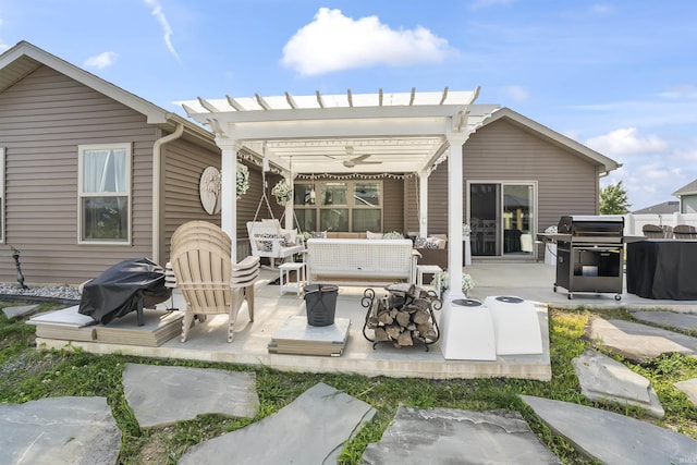 773 Sycamore St, Decatur, IN 46733 - rear view of house with an outdoor hangout area, a pergola, and a patio area