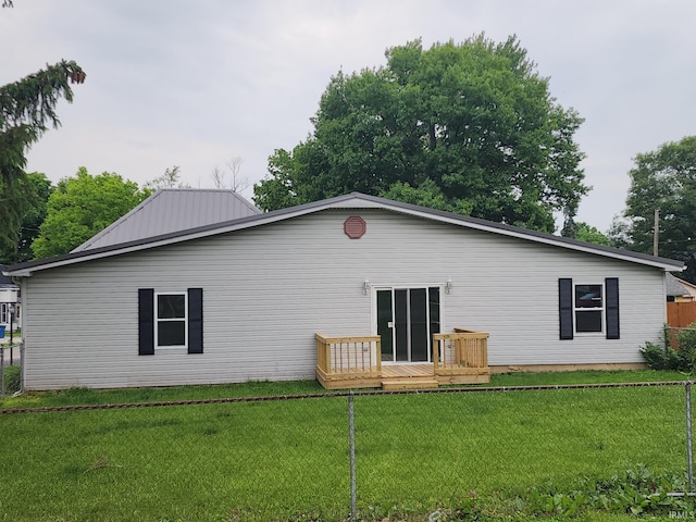 1584 Snyder St, Wabash, IN 46992 - back of property featuring a yard and a deck