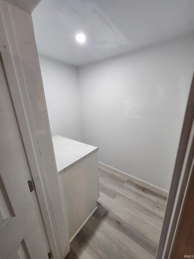 1584 Snyder St, Wabash, IN 46992 - interior space featuring wood finished floors, vanity, and recessed lighting