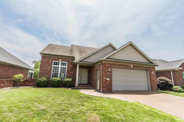 2123 Bunker Ln, Evansville, IN 47725 - traditional-style home featuring driveway, an attached garage, brick siding, and a front yard