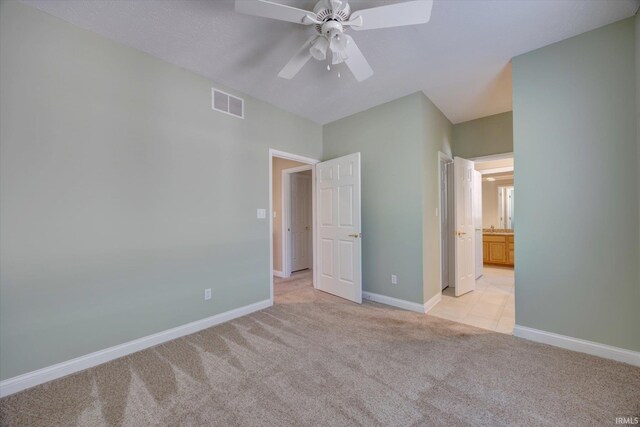 9109 S Front Nine Dr, Bloomington, IN 47401 - unfurnished bedroom featuring light colored carpet and ceiling fan