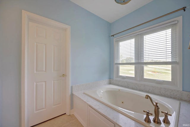 9109 S Front Nine Dr, Bloomington, IN 47401 - full bathroom with a jetted tub and tile patterned floors