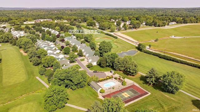 9109 S Front Nine Dr, Bloomington, IN 47401 - bird's eye view of a heavily wooded area and a pool area