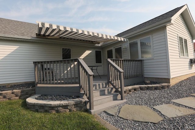 327 Hillside Ave, Roanoke, IN 46783 - view of exterior entry with a deck