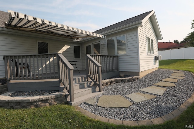 327 Hillside Ave, Roanoke, IN 46783 - back of house with a wooden deck and cooling unit