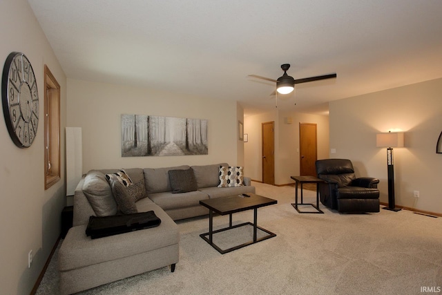 327 Hillside Ave, Roanoke, IN 46783 - carpeted living area featuring ceiling fan and baseboards