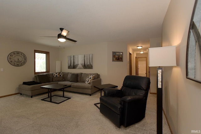 327 Hillside Ave, Roanoke, IN 46783 - living area featuring light colored carpet and a ceiling fan