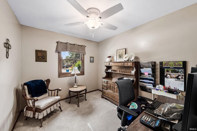 12199 Fields Farm Ct, Granger, IN 46530 - office with light colored carpet and ceiling fan