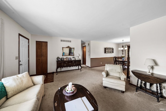 12199 Fields Farm Ct, Granger, IN 46530 - living room with a chandelier and carpet flooring