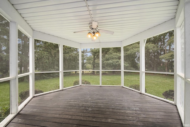 52206 Filbert Rd, Granger, IN 46530 - unfurnished sunroom featuring ceiling fan