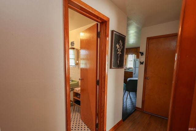 7420 S Fairfax Rd, Bloomington, IN 47401 - hall featuring wood finished floors