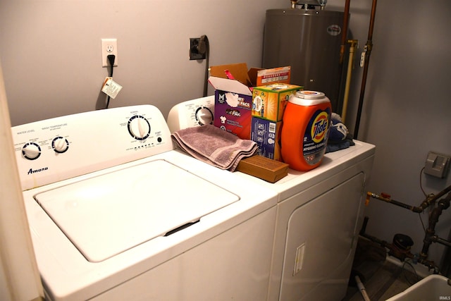 822 Aurora Knoll Ln, Fort Wayne, IN 46825 - laundry room with separate washer and dryer and water heater