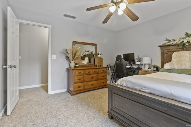 8855 Hickory Ln, Newburgh, IN 47630 - bedroom featuring light carpet and a ceiling fan