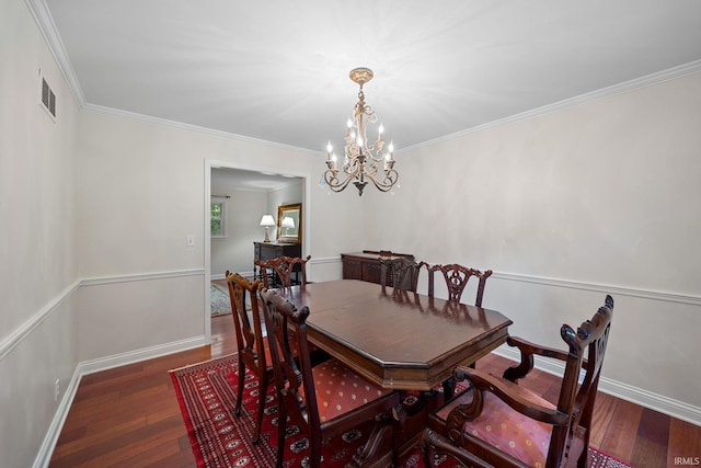 3726 Capilano Dr, West Lafayette, IN 47906 - dining space with hardwood / wood-style floors, a chandelier, and crown molding