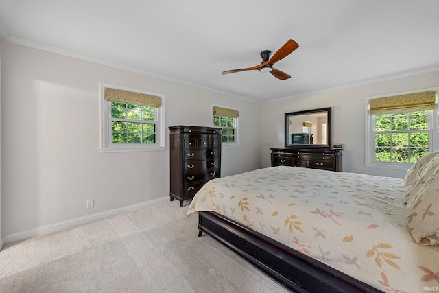3726 Capilano Dr, West Lafayette, IN 47906 - carpeted bedroom featuring ornamental molding and ceiling fan