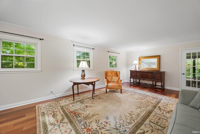 3726 Capilano Dr, West Lafayette, IN 47906 - sitting room with ornamental molding and wood finished floors