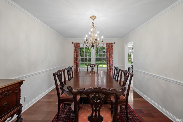 3726 Capilano Dr, West Lafayette, IN 47906 - dining room featuring a chandelier, wood finished floors, and ornamental molding