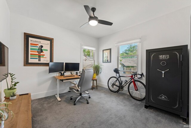 4230 Tacoma Ave, Fort Wayne, IN 46807 - office area featuring carpet and ceiling fan
